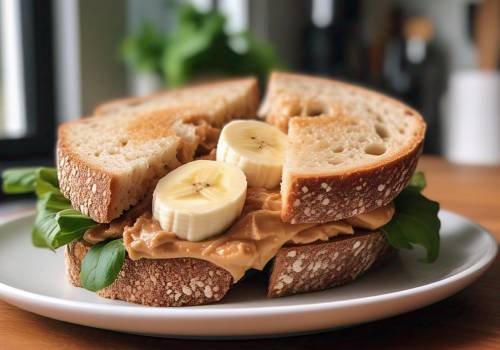 multigrain peanut butter and banana sandwich